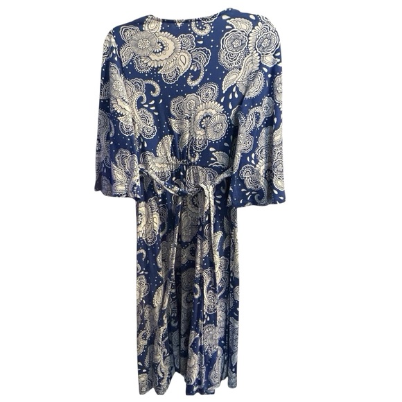 Boden Louisa Jersey Blue Paisley/Floral Print Dress Size 8P - Picture 2 of 9